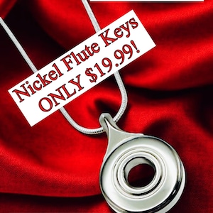 Flute Necklace Silver Open Hole (french) Flute Key With Matching