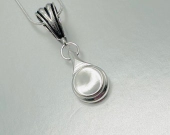 Silver Piccolo Key Necklace hanging from an antique silver bail with complimentary silver plated snake chain. Hard to find!