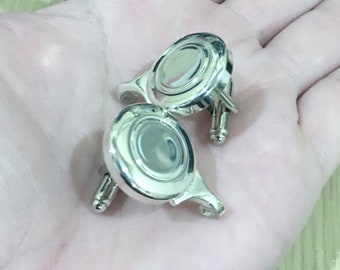 Cufflinks (French) custom made closed hole flute key cufflinks