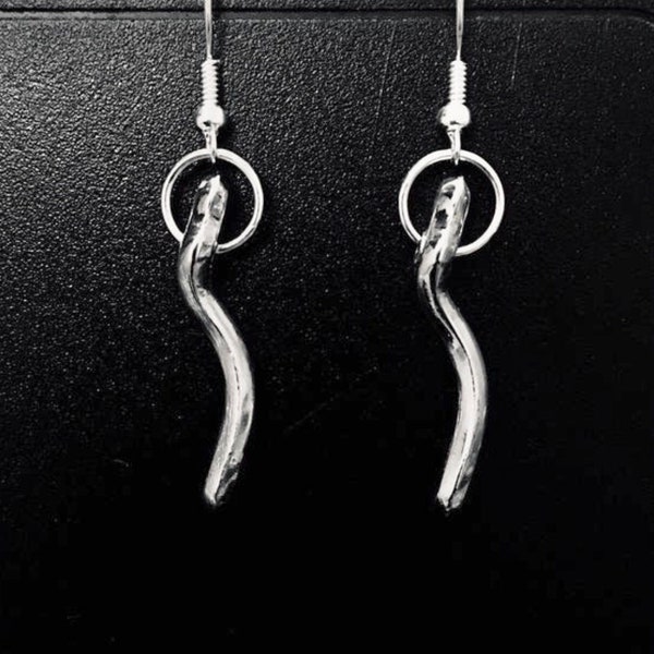 Flute Earrings made from Split E Mechanism - silver plated with sterling silver fishhooks