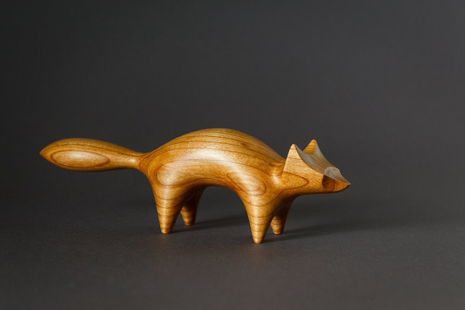 Fox wood sculpture. Little fox figurine. Miniature wooden Etsy