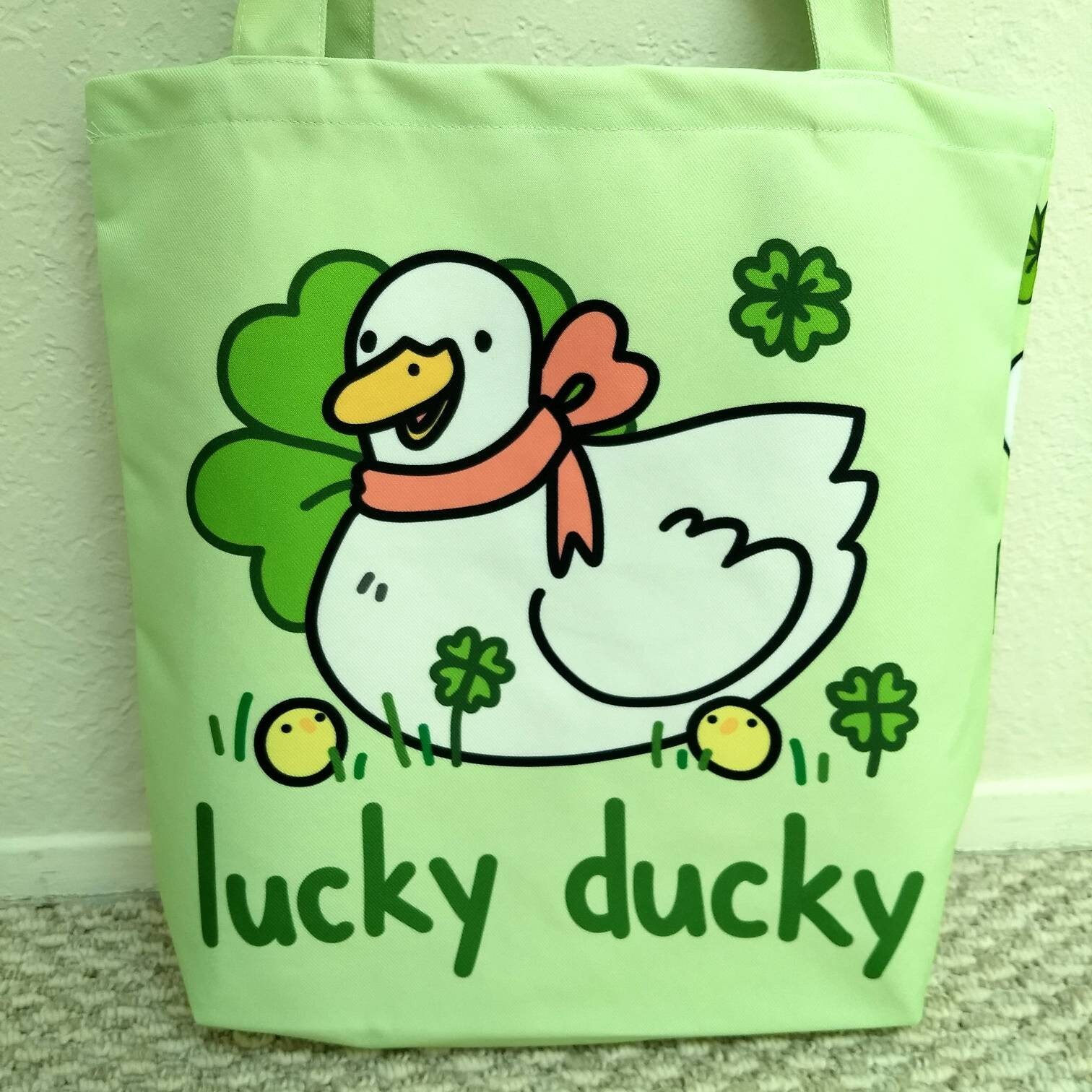Lucky Ducky Tote Bag Cute Duck Shopping Bag Mama Duck with Etsy