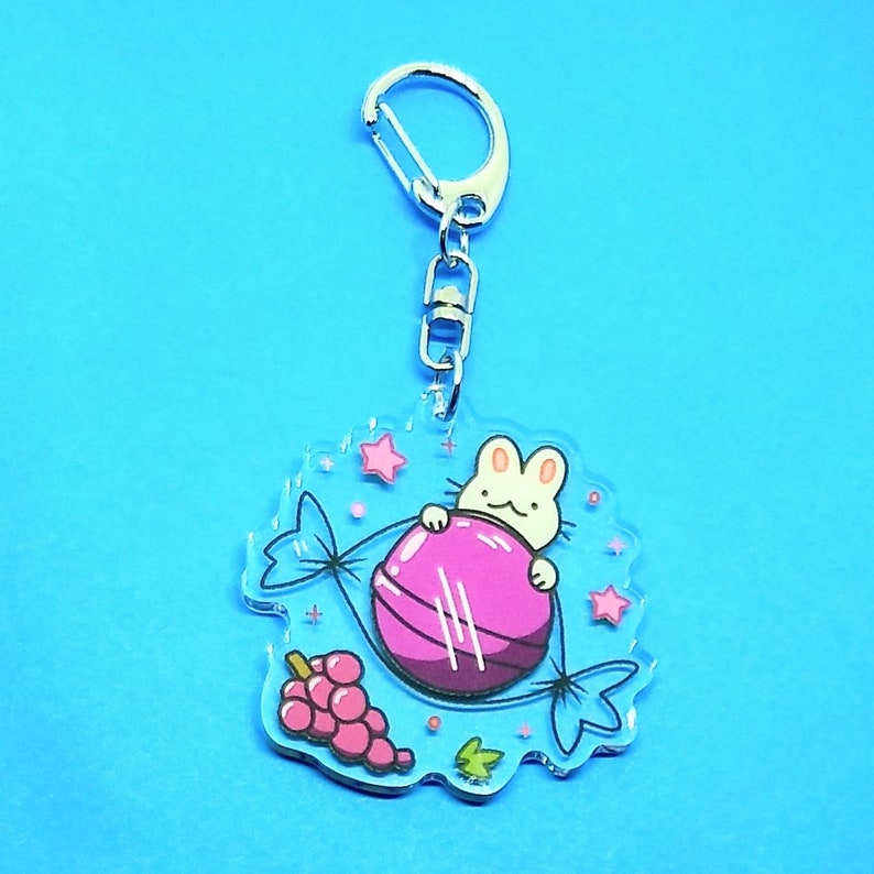Candy Rabbit Keychain Cute Rabbit Keychain Cute Bunny Etsy