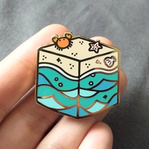 Beach Cube Enamel Pin