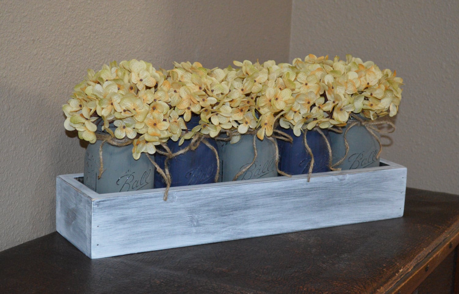 Mason Jar Planter Box Mason Jar Centerpiece Box Mason Jar Etsy