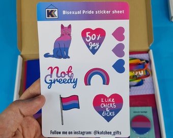 Bisexual Pride sticker pack - set of 7 stickers