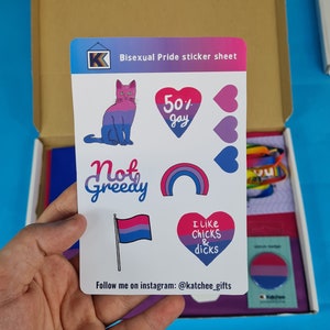 Pack d’autocollants Bisexual Pride - ensemble de 7 autocollants