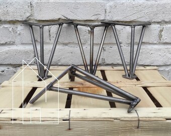Mini Industrial Hairpin Legs | Steel Hand-Crafted Legs | Sideboard Legs | TV Unit Legs | Cabinet Legs | Small Space Legs | Tiny House Legs
