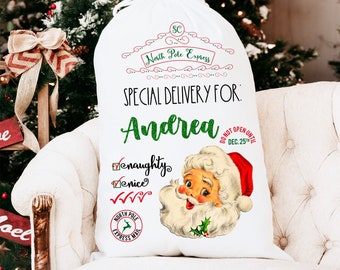 Santa Sack, Christmas Sack, Santa Bag, Christmas Gift Bag, Personalized Christmas Sack, Christmas Gift, Custom Santa Sack