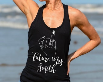 Future Mrs Tank Top, Bride Ring Finger Shirt, Future Mrs Tank, Bachelorette Tank, Gift for Bride to Be