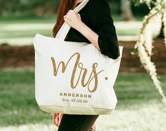 bride tote bag with zipper