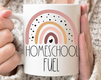 Boho Rainbow Homeschool Coffee Mug, Homeschool Mom Gift, Homeschool Coffee Mug, Homeschool Mug, Back to School Gift, Funny Homeschool Gift
