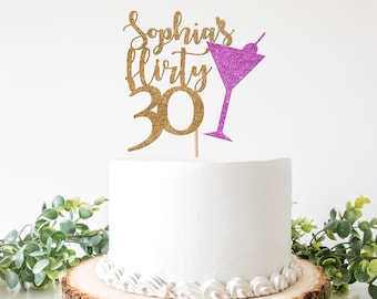 30th Birthday Decorations for her, Flirty Thirty Cake Topper, Custom 30th Birthday Cake Topper for her, Flirty Thirty Cake Topper