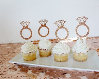 10pcs Cupcake Toppers Glitter Diamond for Cupcake Decor Bridal Shower Decor H uf