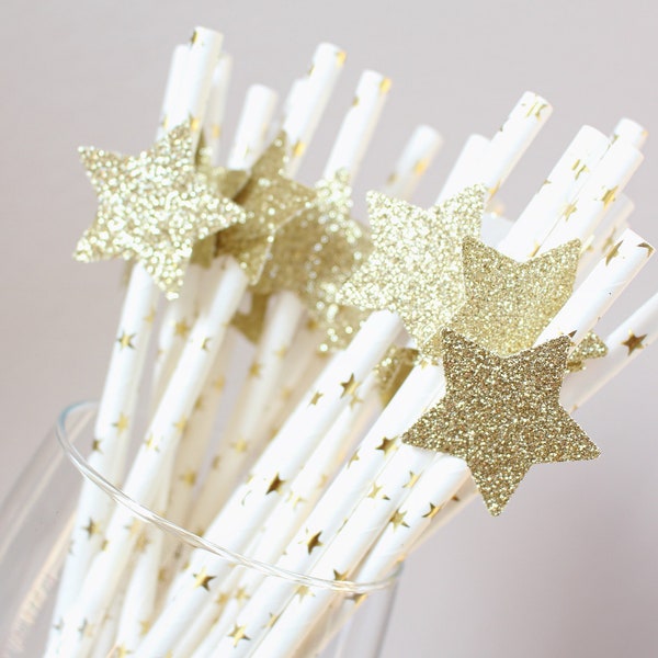 Star Party Paper Straws, Twinkle Baby Shower Supplies, Celestial Themed Decorations, Star Party Decorations