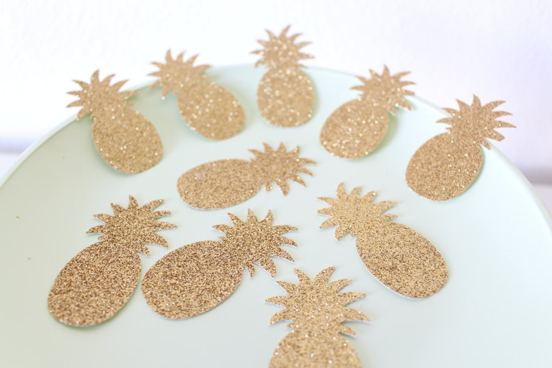 Summer Party Confetti Pineapple Confetti Pool Party Confetti XLARGE 3 Gold Pineapples Glitter Confetti Luau Party confetti
