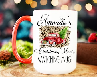 Christmas Coffee Mug, Christmas Movie Watching Mug, Personalized Christmas Gift for Her, Holiday Coffee Mug, Stocking Stuffer, Hallmark Mug