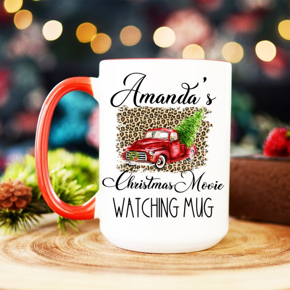 Christmas Coffee Mug, Christmas Movie Watching Mug, Personalized Christmas Gift for Her, Holiday Coffee Mug, Stocking Stuffer, Hallmark Mug Il_570xn