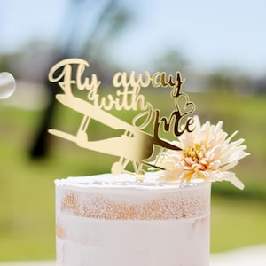 Airplane Wedding Cake Topper: Custom Biplane, Aviation Theme