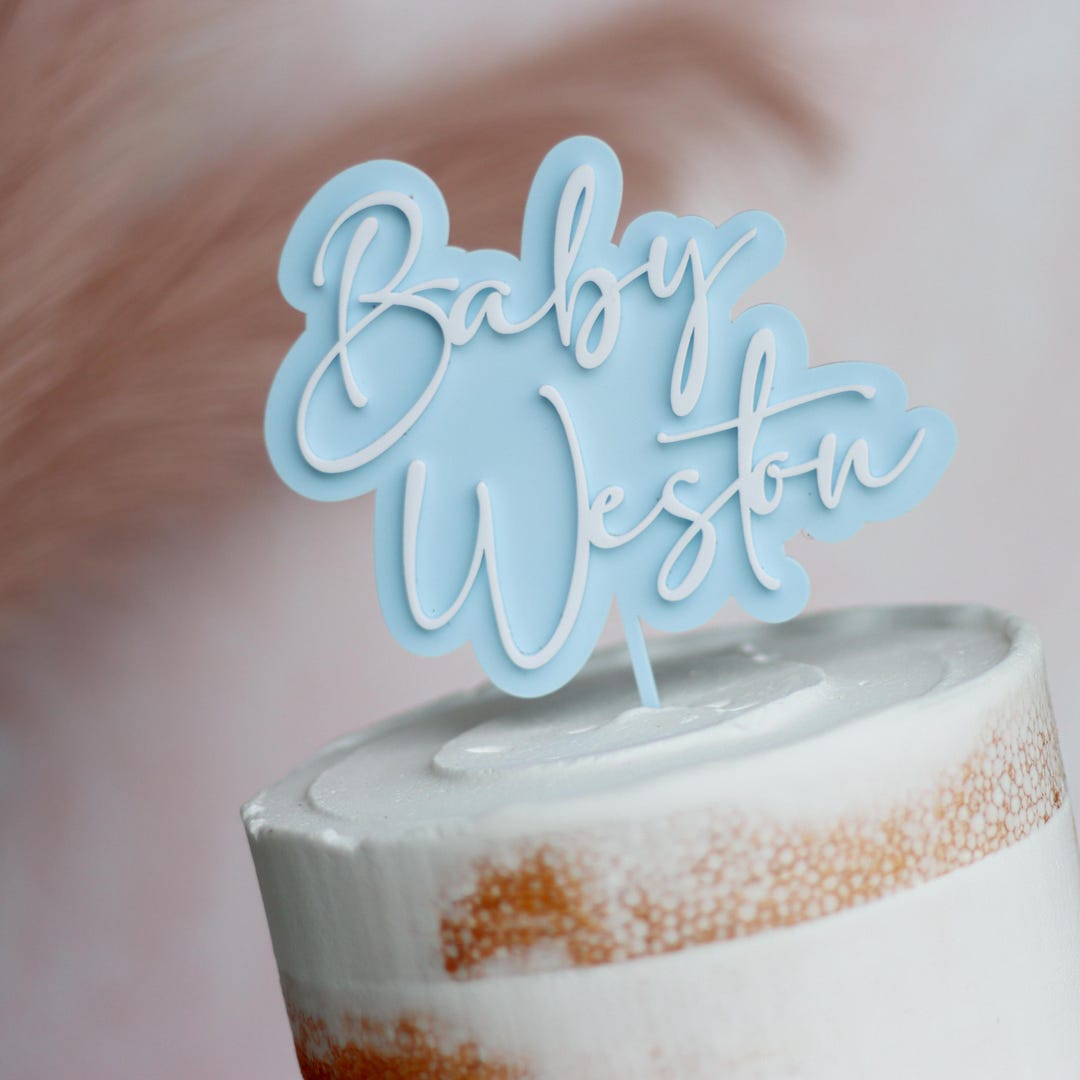 Personalized Baby Shower Cake Topper Doublelayer Acrylic Charm Etsy — free download