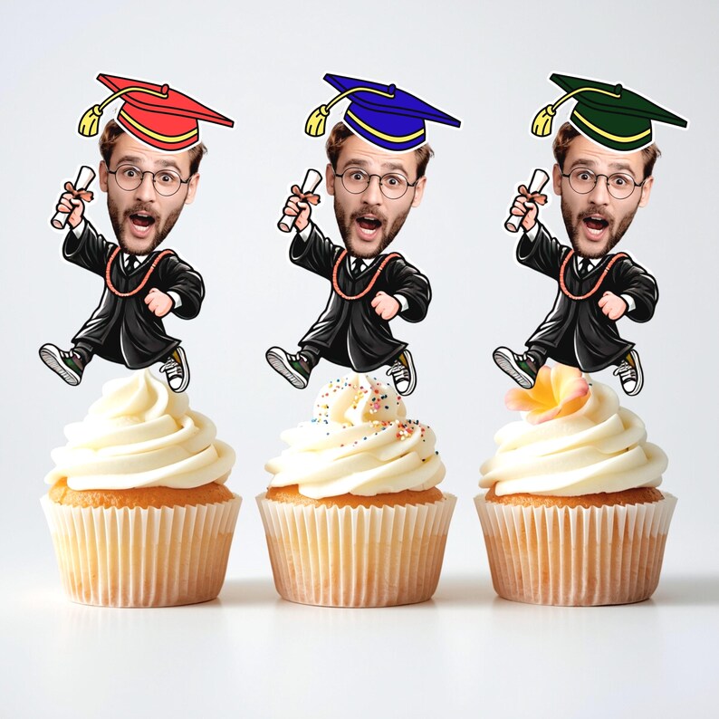 Personalized Class of 2026 Graduation Funny Face Toppers, Graduation Gift for Him or Her image 2