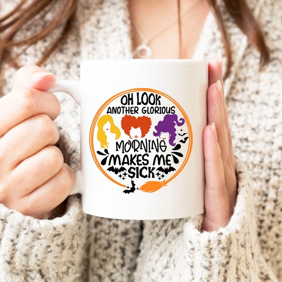 Hocus Pocus Halloween Ceramic Coffee Mug in 11oz/15oz Options, Fall Mug, Autumn Mug, Sanderson Sisters Mug, Witchy Mug, Ghost Mug Il_570xn