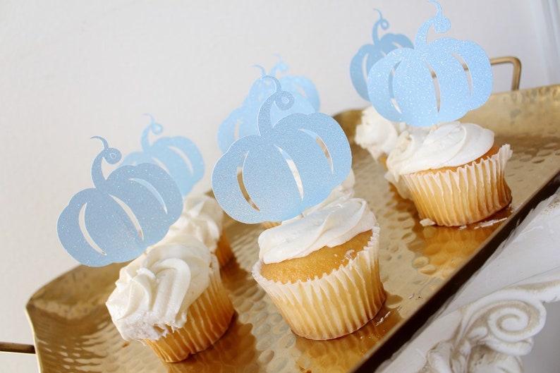 Pumpkin Cupcake Toppers, Pumpkins, 1st Birthday Decorations, Set of 12. image 5