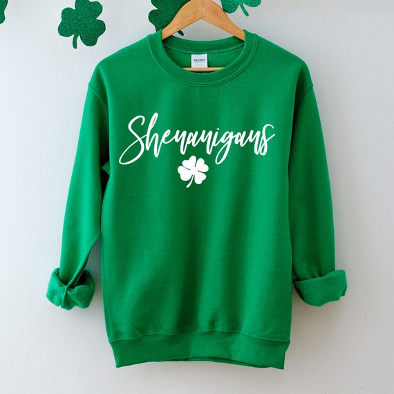 Shenanigans Clover Shamrock St. Patricks Day Sweatshirt for Women, St. Pattys Day Sweatshirt, Gift for Her Il_570xn
