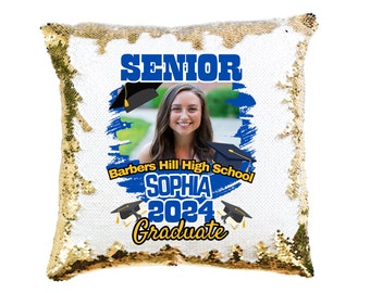 Personalized Senior Graduation Gift - Custom Name Pillow Cover for Graduation, High School Senior - Custom Pillow Cover Class of 2024