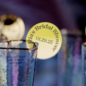 Personalized Acrylic Drink Charms: Custom Wedding Favors, Champagne Glass Tags & Wine Markers