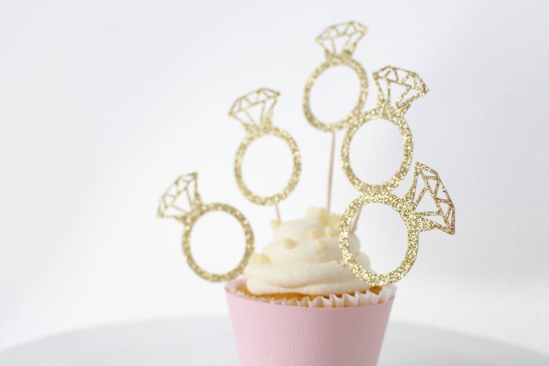 Ring Cupcake Toppers Diamond Ring Cupcake Toppers Bridal Etsy