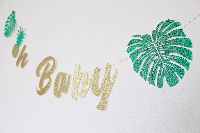 Aloha baby shower Aloha Banner Luau Baby Shower theme Aloha Baby Shower Decorations Aloha Baby Backdrop Aloha Baby Oh Baby Banner image 1