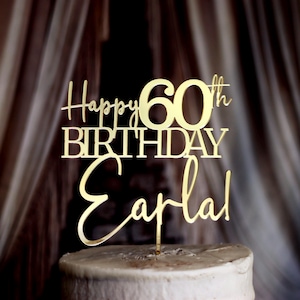 Personalized Mirror Acrylic Cake Topper: Milestone Birthday Decoration