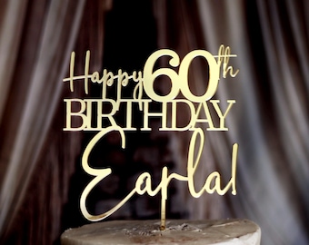 Personalized Mirror Acrylic Cake Topper: Milestone Birthday Decoration