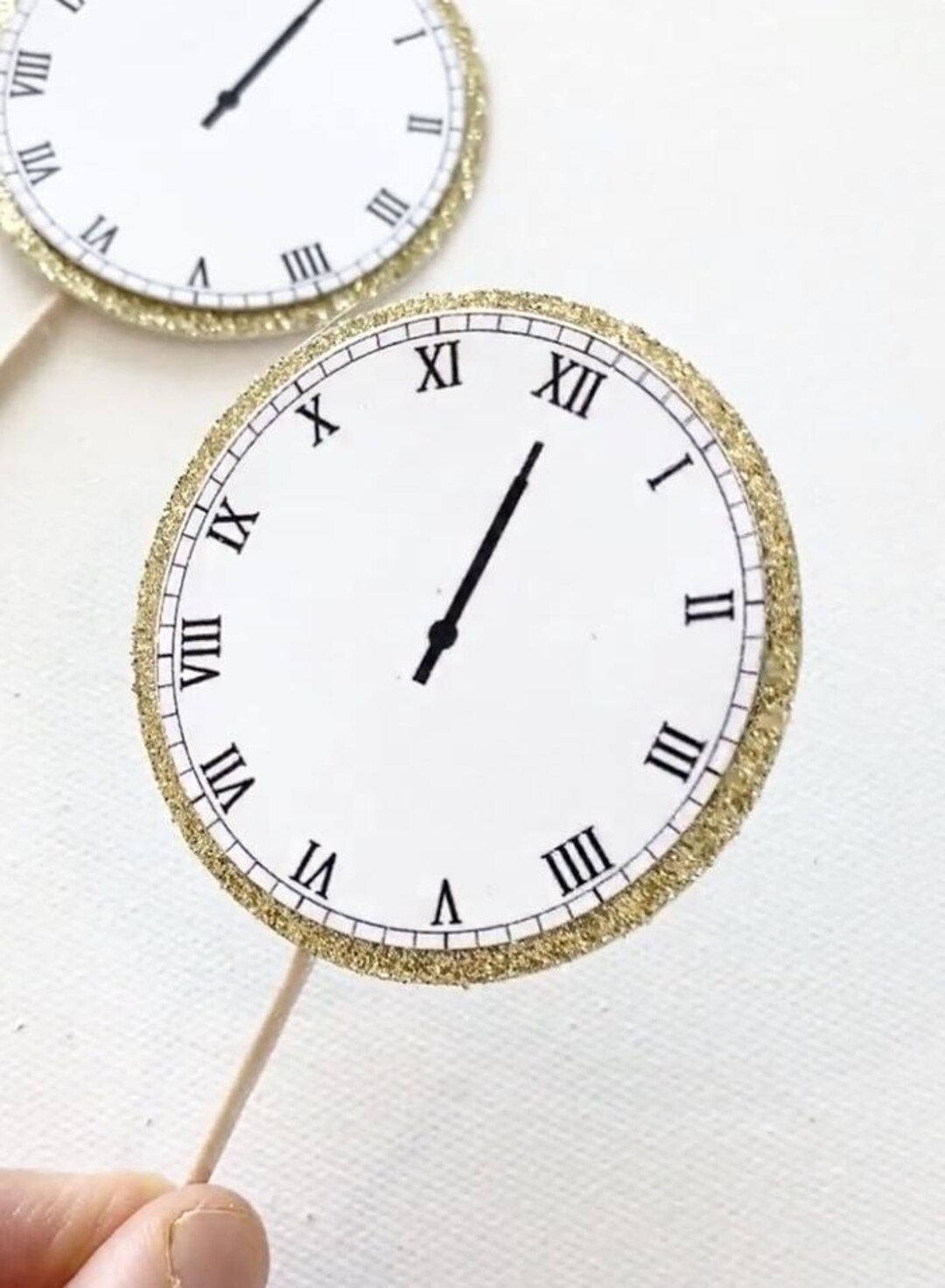 New Year's Eve Glitter Clock Cupcake Toppers - Set of 12 - Etsy