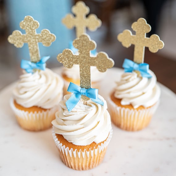 Baptism Cupcake Toppers Christening Decor, Mi Bautizo, Boy & Girl Baptism  Gifts, Gender-neutral Celebration, Religious Event Accents - Etsy
