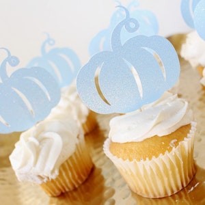 Pumpkin Cupcake Toppers, Pumpkins, 1st Birthday Decorations, Set of 12. image 2