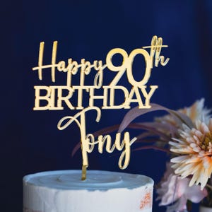 Personalized Mirror Acrylic Cake Topper: Milestone Birthday Decoration