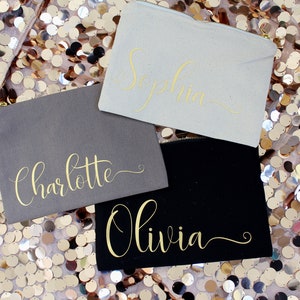 Personalized Cosmetic Bag: Bridesmaid Proposal Gift, Custom Bridal Party Favor