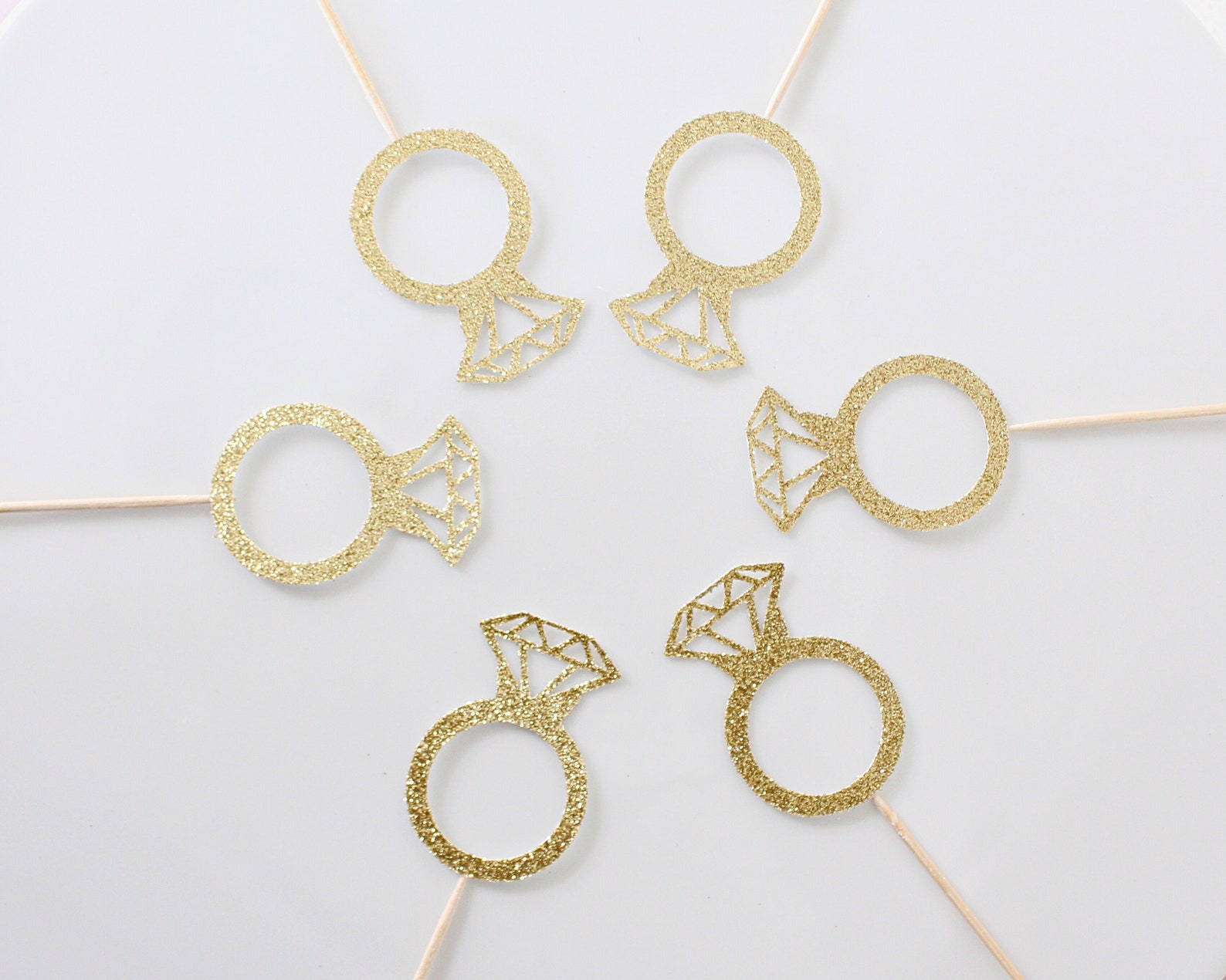 Ring Cupcake Toppers Diamond Ring Cupcake Toppers Bridal Etsy