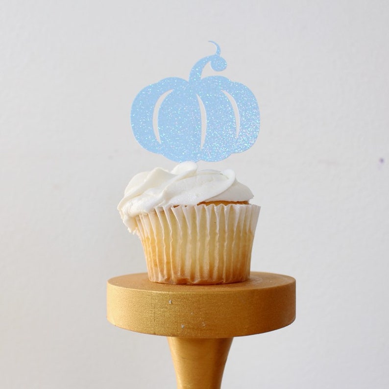 Pumpkin Cupcake Toppers, Pumpkins, 1st Birthday Decorations, Set of 12. image 3