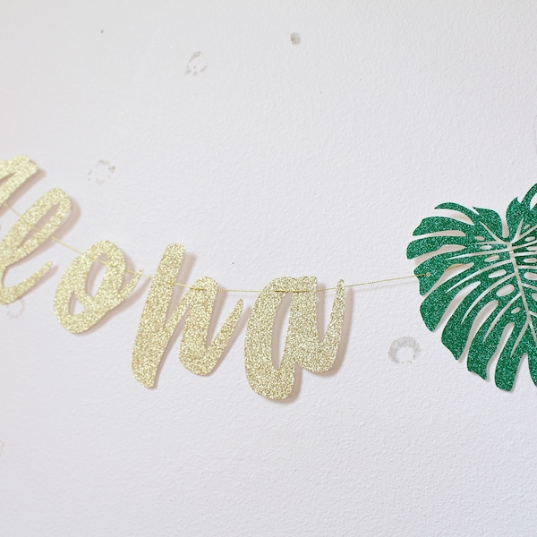 Aloha - Aloha Banner - Luau Party - Aloha Bridal Shower - Tropical Party - Hawaiian Banner - Aloha Party - Aloha Bridal Shower Decorations