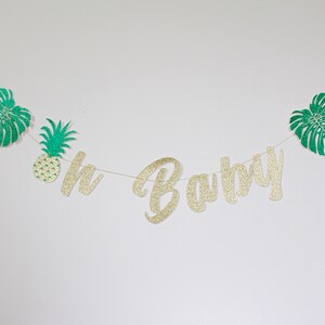 Aloha baby shower Aloha Banner Luau Baby Shower theme Aloha Baby Shower Decorations Aloha Baby Backdrop Aloha Baby Oh Baby Banner image 2