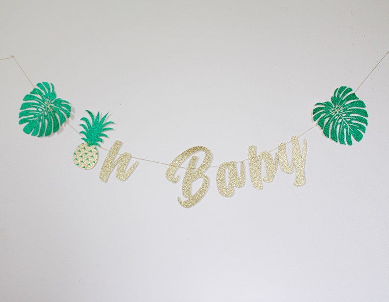 Aloha baby shower Aloha Banner Luau Baby Shower theme Aloha Baby Shower Decorations Aloha Baby Backdrop Aloha Baby Oh Baby Banner image 2