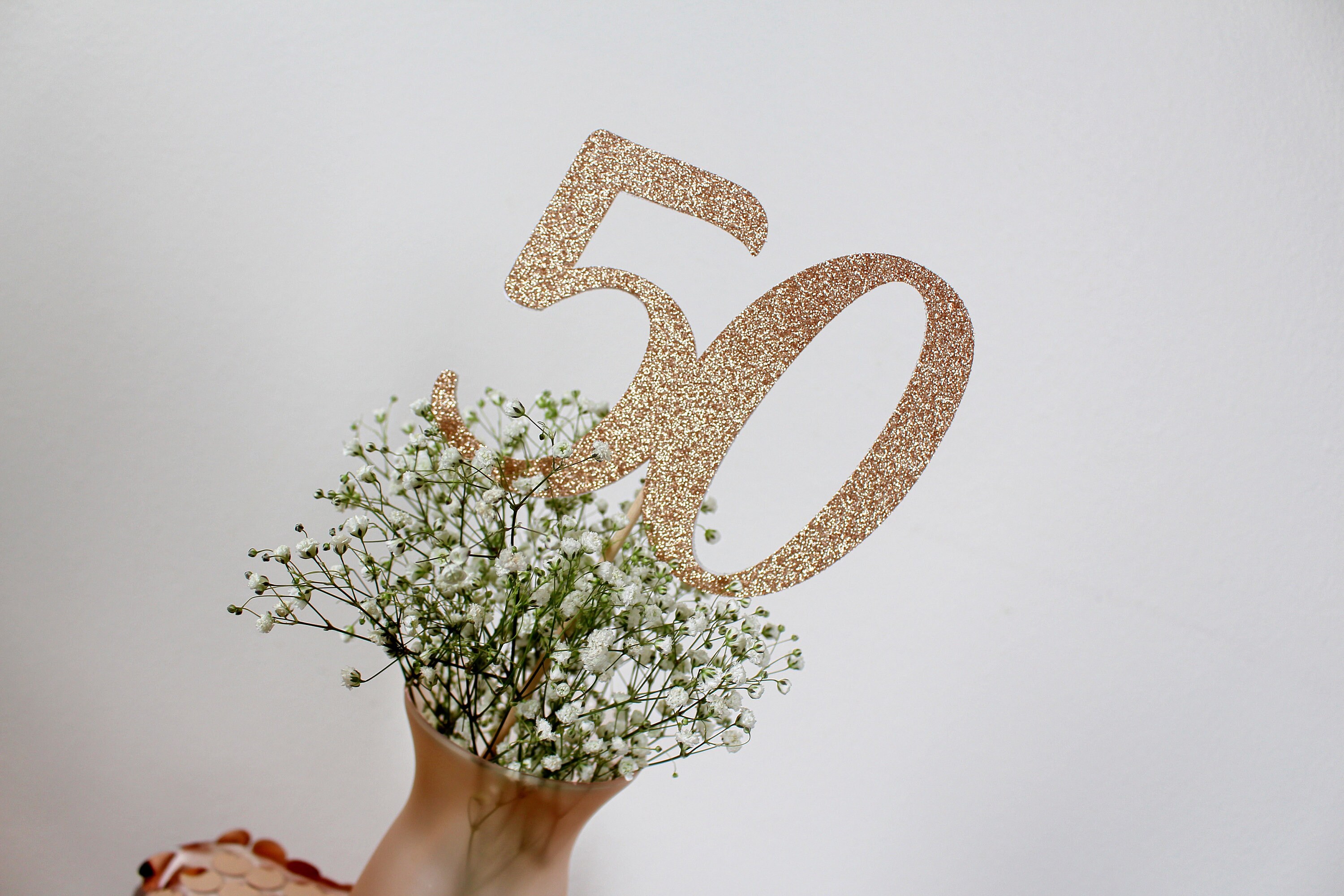 Gold Glitter 50 Confetti - 100 Piece 50th Birthday Decorations For Tables & Party Supplies