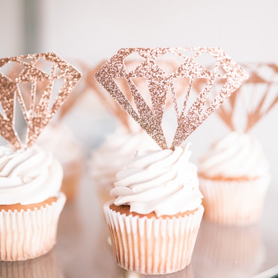Diamond Cake Toppers Rose Gold No. 4 Diamond Cake Toppers Rose Gold No. 4