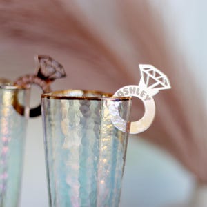 Custom Mirrored Acrylic Drink Charms: Bridal Shower Favors