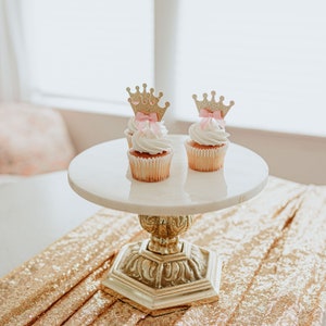 Crown Cupcake Toppers, Princess Party Decorations, Pink and Gold ...