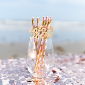 30th Birthday Party Straws, 30th Birthday Party Decorations, Dirty thirty party, 30th Birthday for her, Pink and gold 30th Birthday Decor