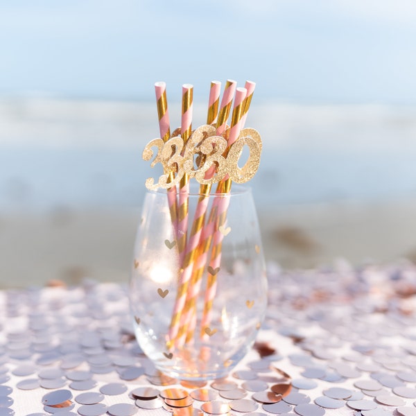 30th Birthday Party Straws, 30th Birthday Party Decorations, Dirty thirty party, 30th Birthday for her, Pink and gold 30th Birthday Decor